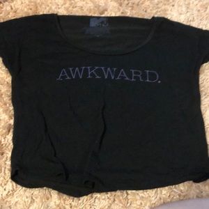 Black “awkward” crop top